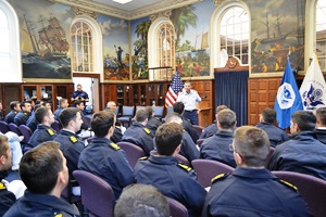 Elcano Midshipmen visiting the US Coast Guard Academy in New London, CT