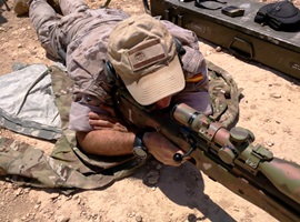 Viiew showing one of the trainees getting ready to shoot