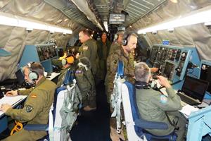 In the plane during a surveillance flight