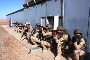 Iraqi soldiers during training