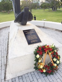A crown was offered at the Monument to the Spanish Armada