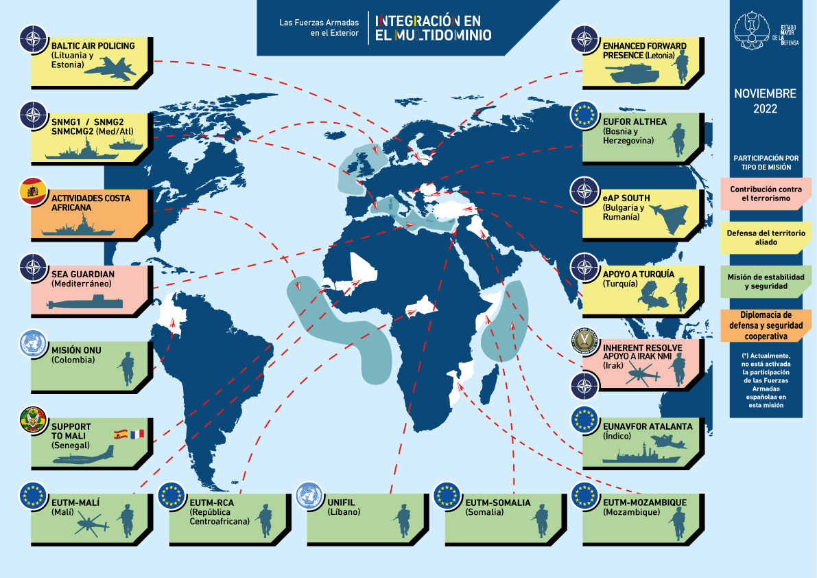 Mapa interactivo paz y seguridad en España y buena parte del mundo