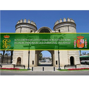 Su Majestad La Reina preside en Badajoz los actos centrales de la festividad de la Virgen del Pilar, Patrona de la Guardia Civil