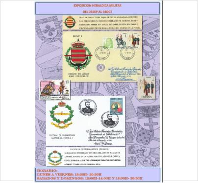  Cartel Exposición en Zamora sobre Heraldica Y filatelia FFAAs 