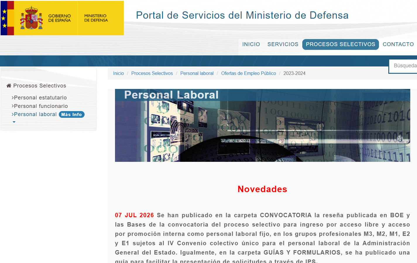 convocatoria Personal Laboral