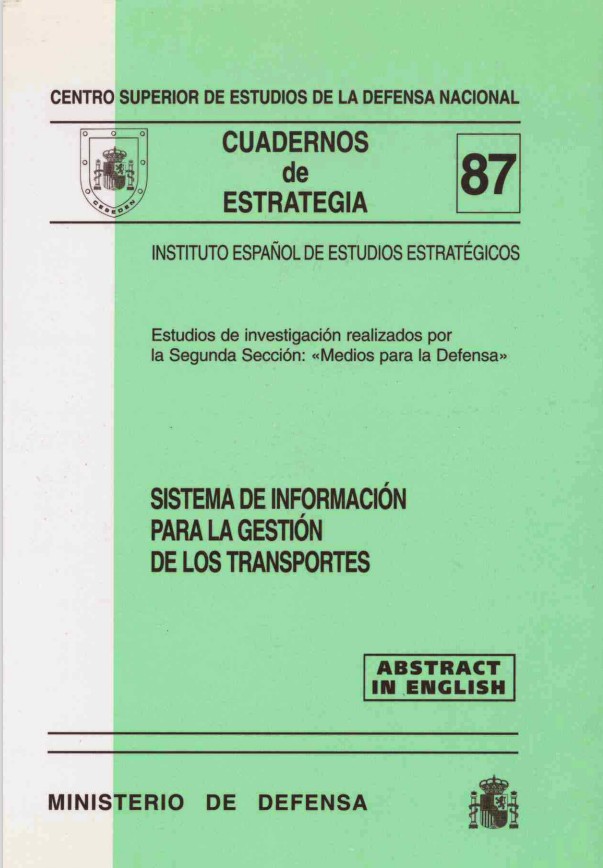 Cuaderno de Estrategia nº 87  Sistema de información para la gestión de los transportes