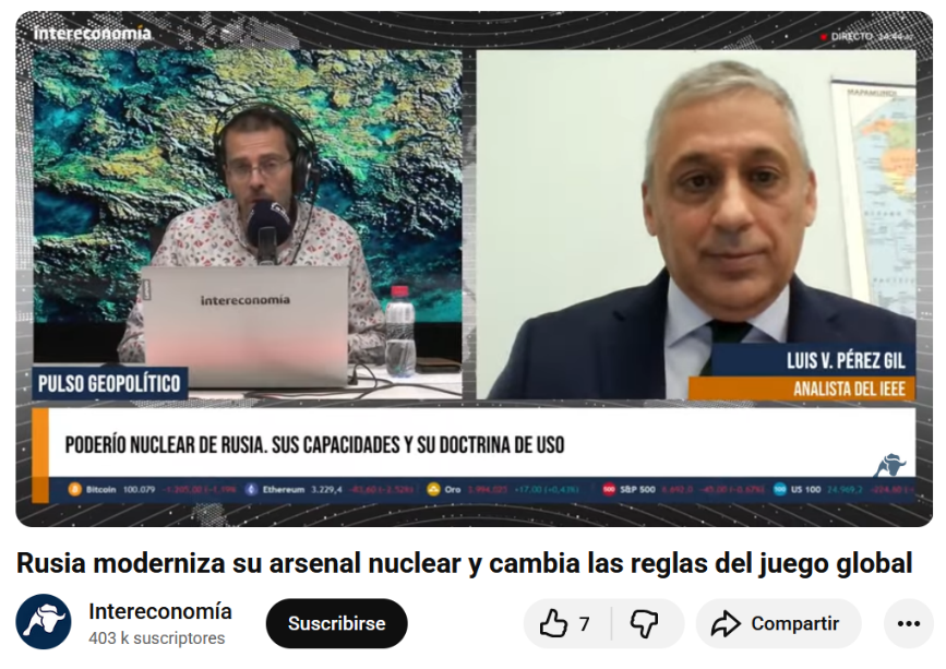 IEEE en Radio Intereconomía: Rusia moderniza su arsenal nuclear y cambia las reglas del juego global