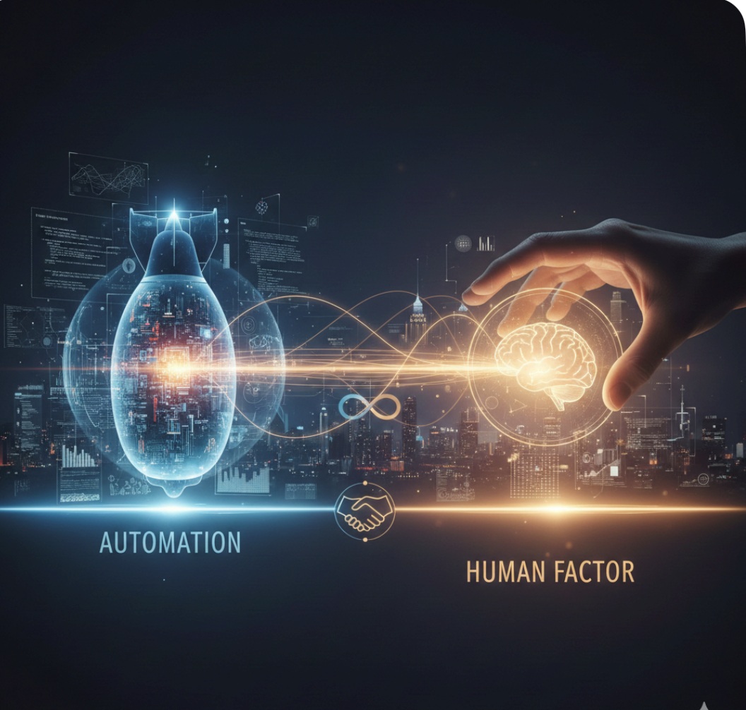 Símbolos con el texto Automatización y Factor Humano