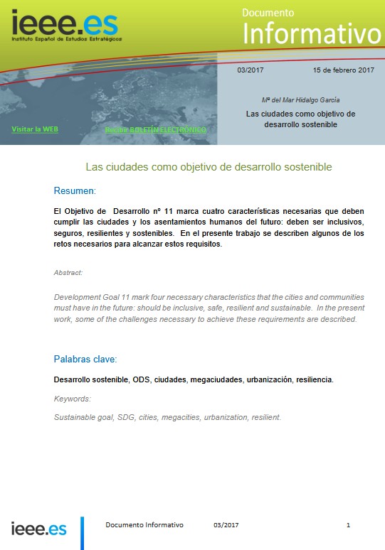 Las ciudades como objetivo de desarrollo sostenible