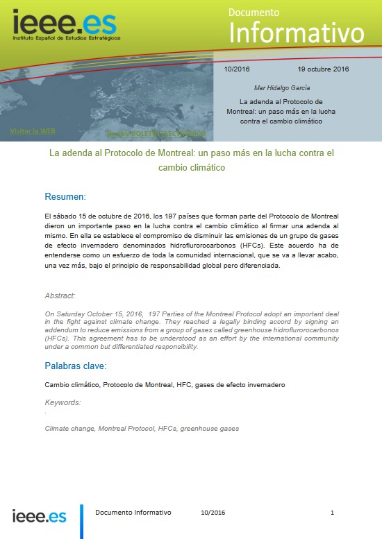 La adenda al Protocolo de Montreal: un paso más en la lucha contra el cambio climático