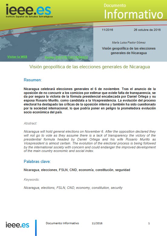 Visión geopolítica de las elecciones generales de Nicaragua