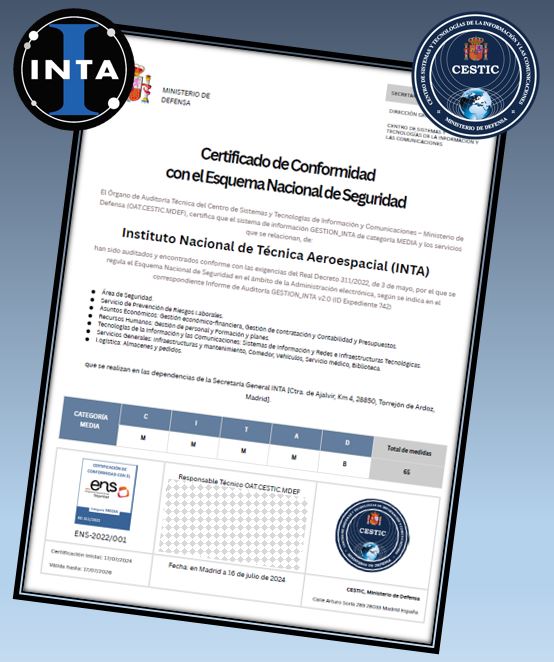 Un sistema informático del INTA obtiene la certificación del Esquema Nacional de Seguridad