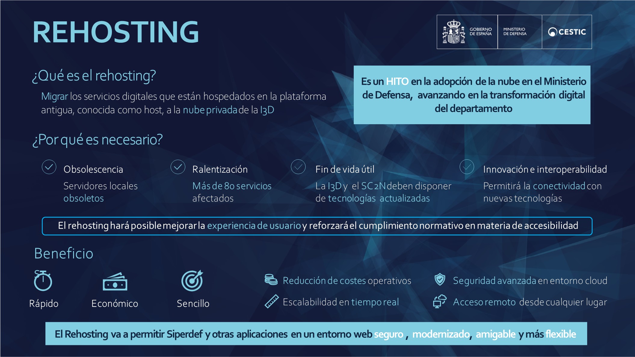 El CESTIC impulsa la transformación digital del Ministerio de Defensa con el rehosting de servicios