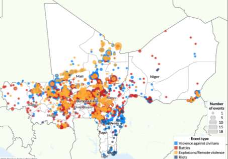 Actividades yihadistas en el Sahel durante 2024