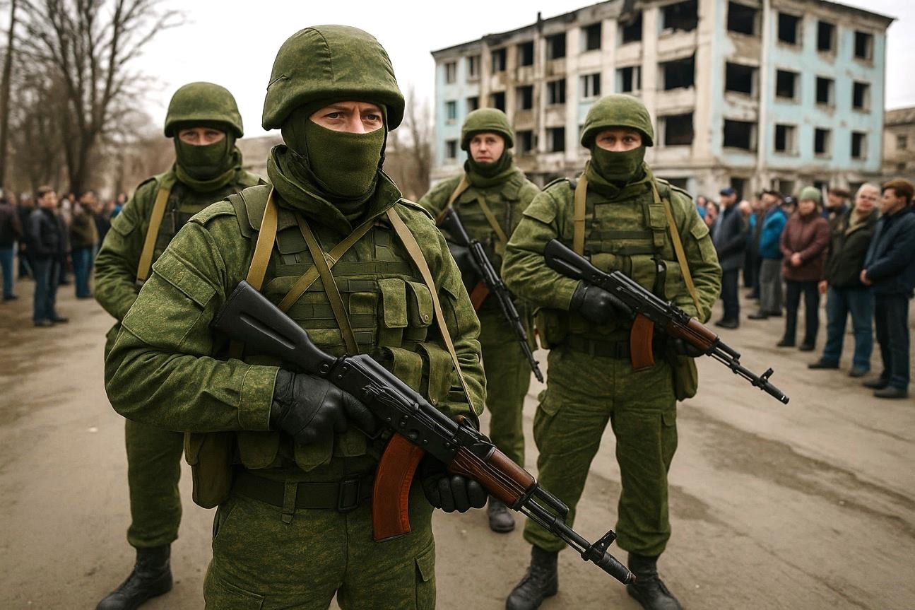 Ejemplo visual de tropas sin distintivos identificativos