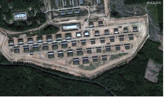 Imagen satélite (Maxar) de un depósito de munición en Toropets, Rusia