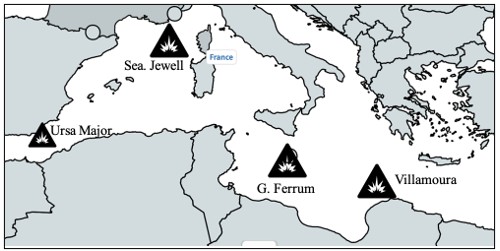 Incidentes de barcos fantasmas rusos en el Mediterráneo