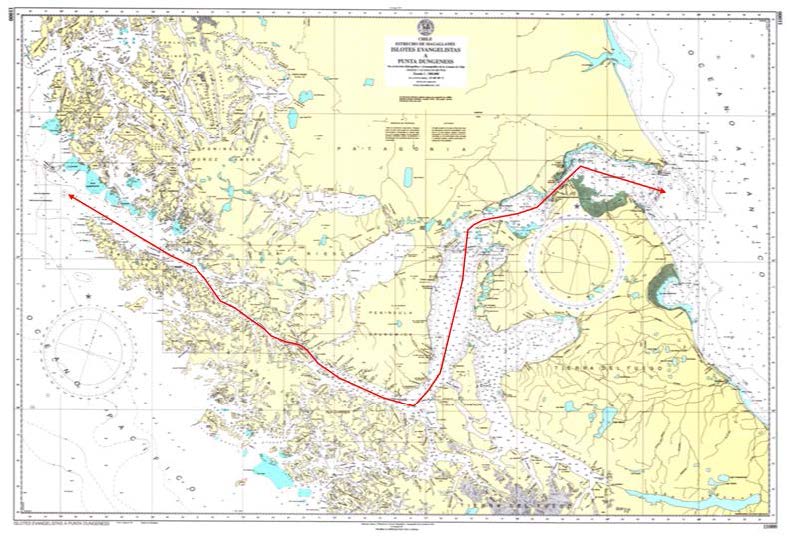 Carta de navegación del estrecho de Magallanes