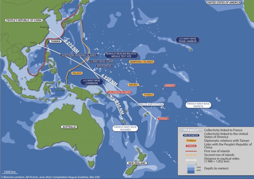 Situación de los principales territorios insulares en relación con los intereses chinos en el Pacífico Meridional