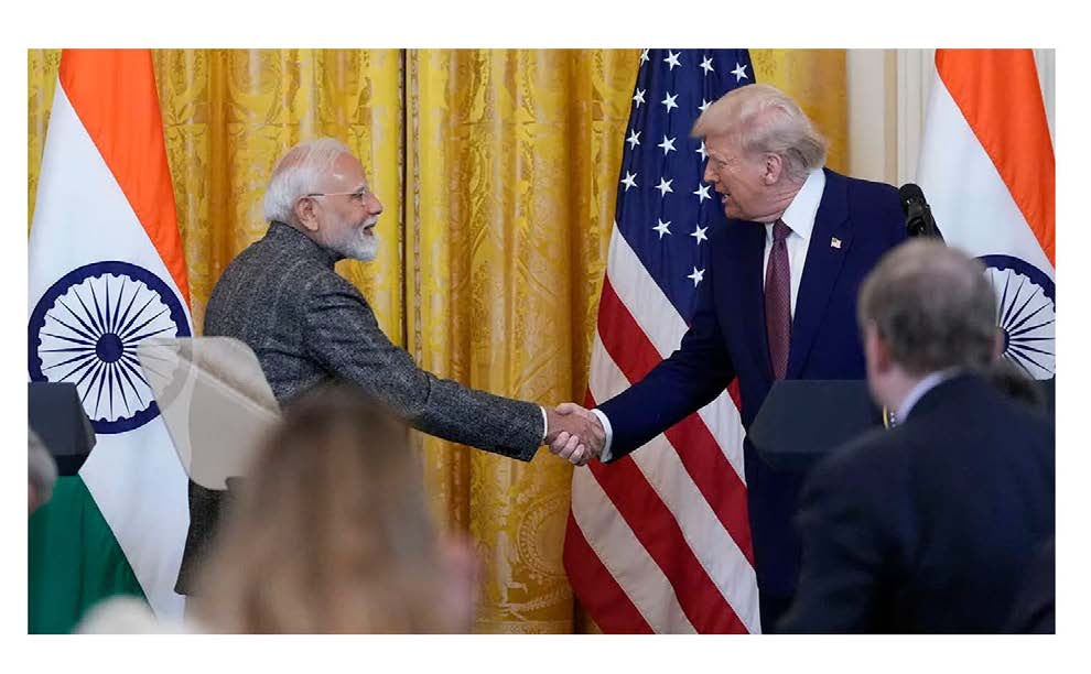 El presidente Trump y el primer ministro Narendra Modi durante la visita a Estados Unidos de este último en febrero de 2025
