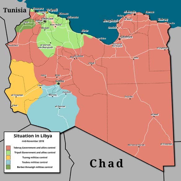 Mapa de la fragmentación territorial en noviembre de 2018