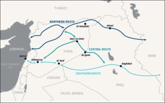 Puente terrestre establecido hacia el oeste por Irán
