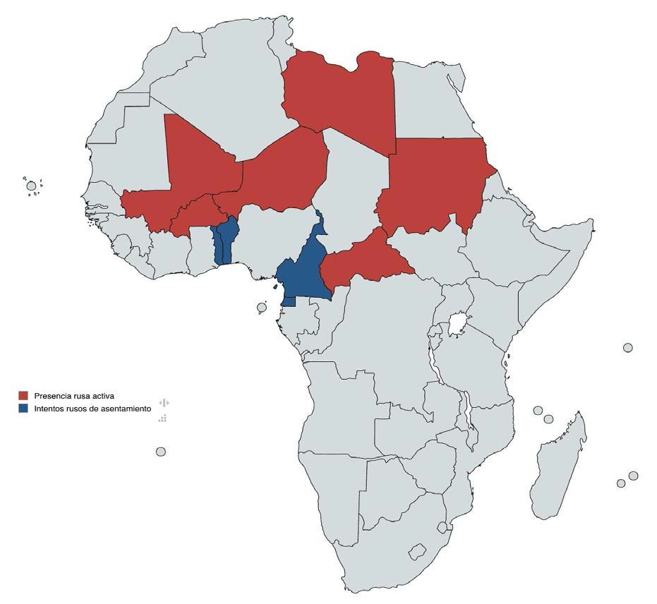 Presencia militar rusa en África hacia el año 2021
