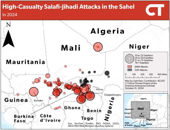 Atentados yihadistas con grandes bajas en el Sahel central en 2024