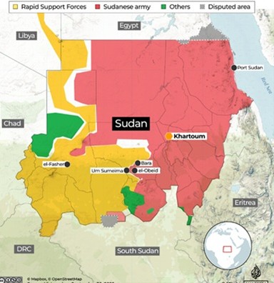 Situación de la guerra en Sudán en septiembre de 2025
