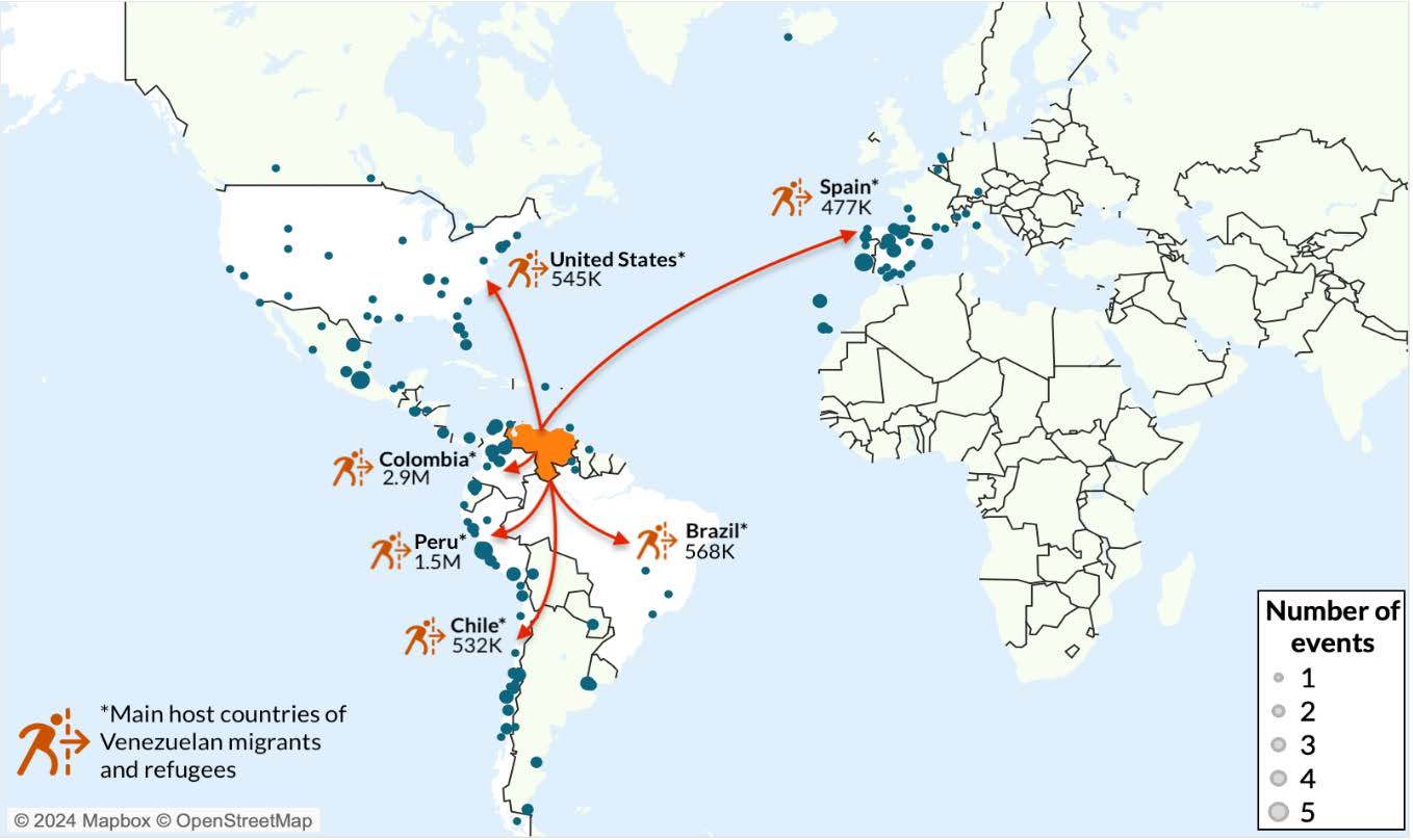 Manifestaciones tras las elecciones presidenciales de Venezuela de 2024 en los principales países con población venezolana