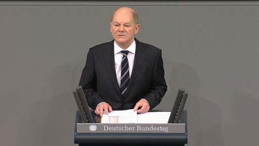 Olaf Scholz el 27 de febrero de 2022