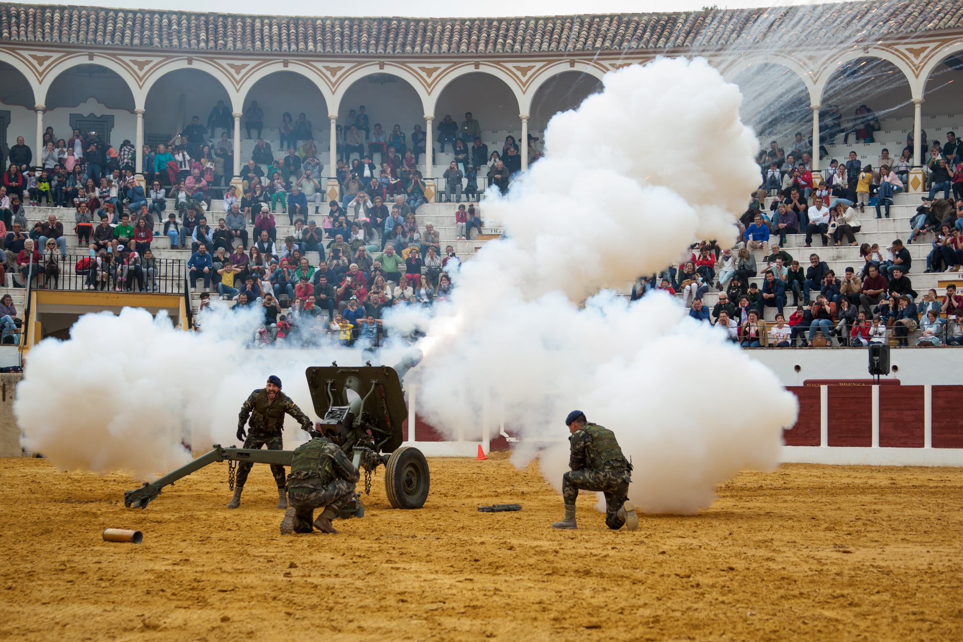 La Batería Real durante una exhibición en Antequera