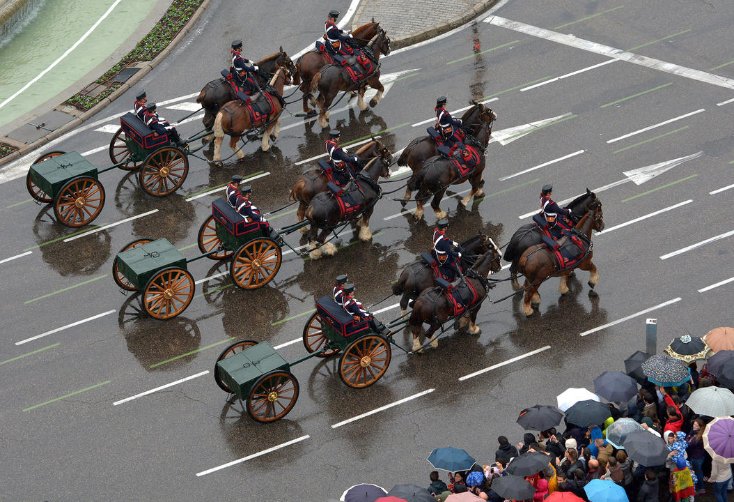 La Batería Real durante los actos de celebración del Día de la Fiesta Nacional 2016