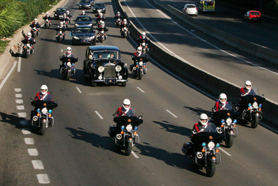 Escolta de la Sección de motos a la Familia Real