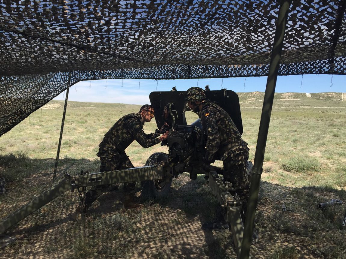 Pieza de artillería en posición