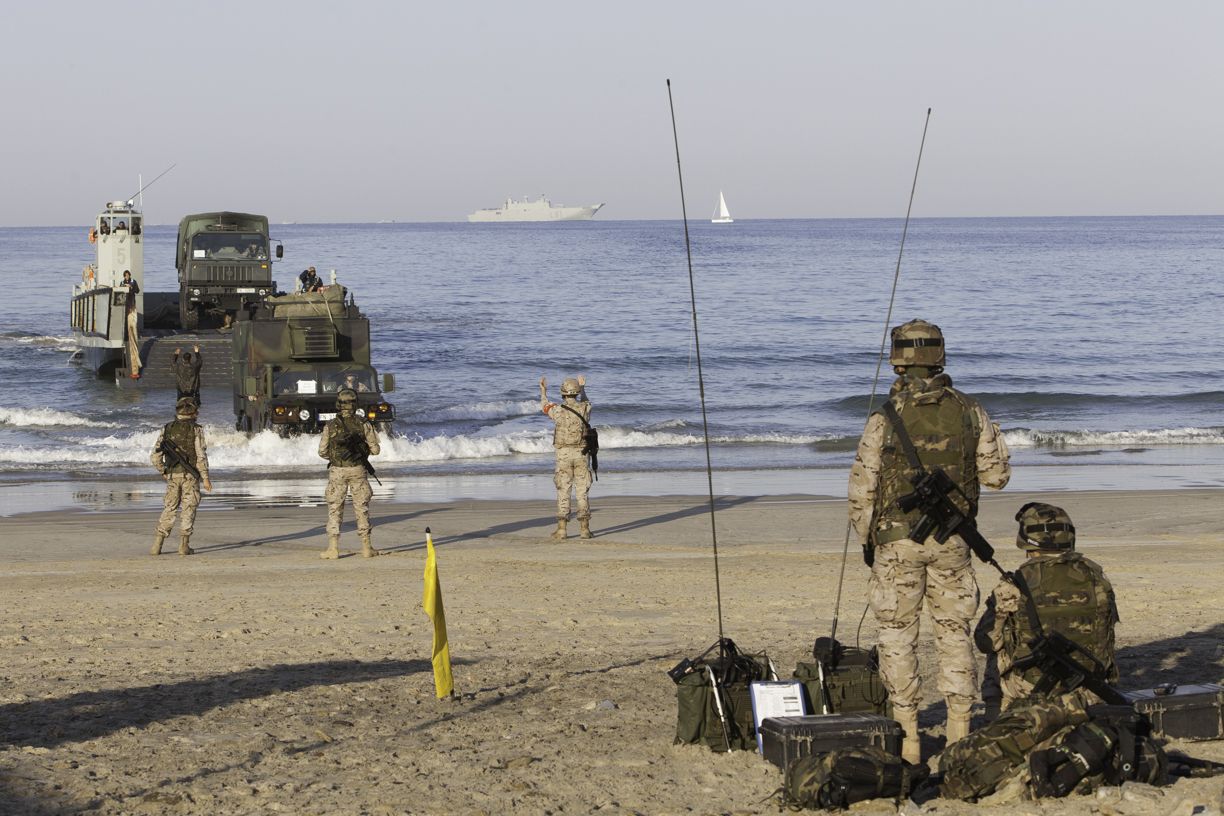 Momento del desembarco anfibio