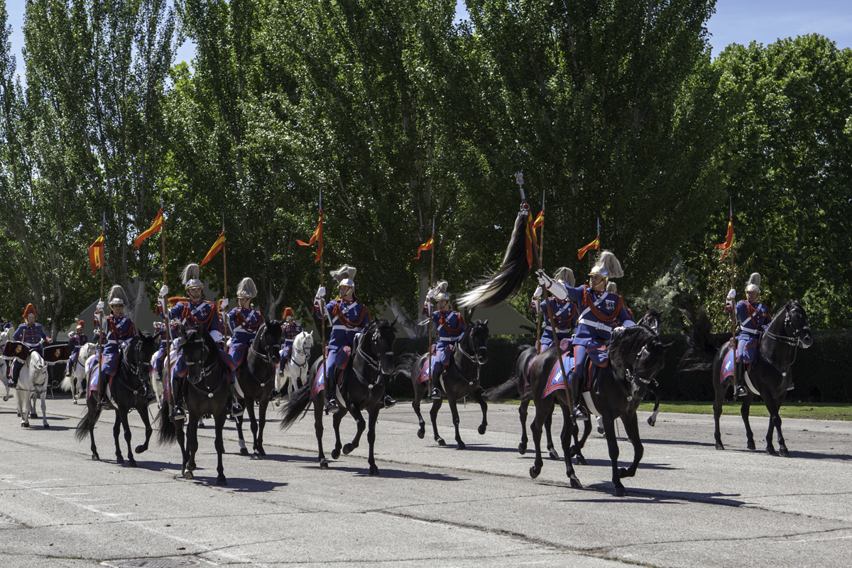 Lanceros en formación pertenecientes al Escuadrón de Escolta Real