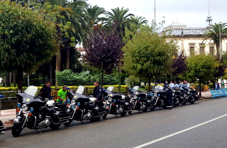 La Sección de motos durante su periplo asturiano