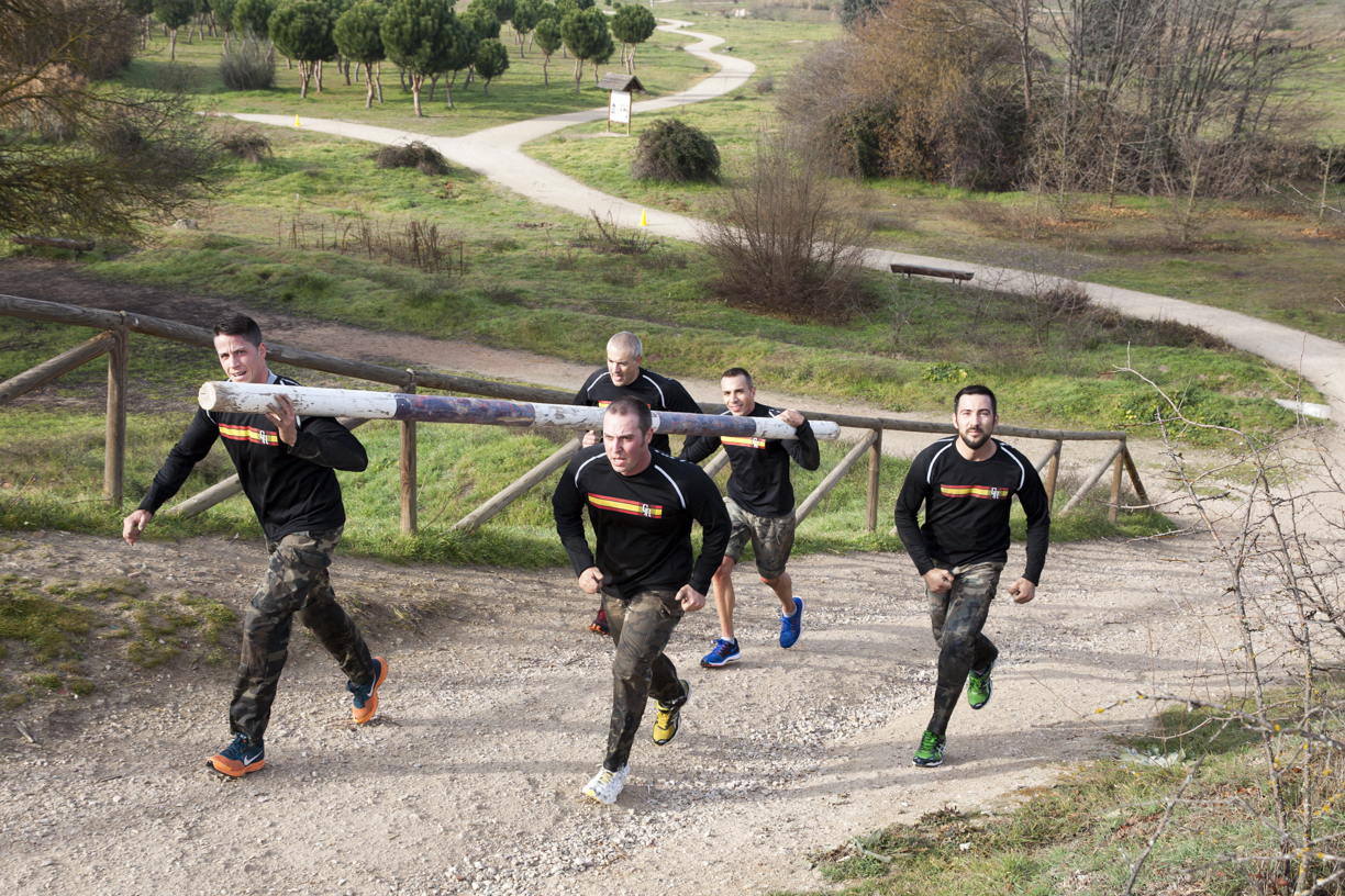 Guardias Reales durante la prueba de obstáculos
