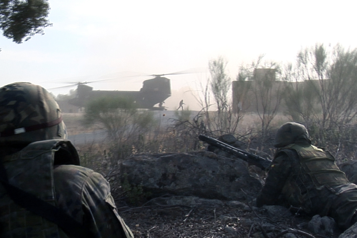 Ejercicio táctico con helicópteros Chinook