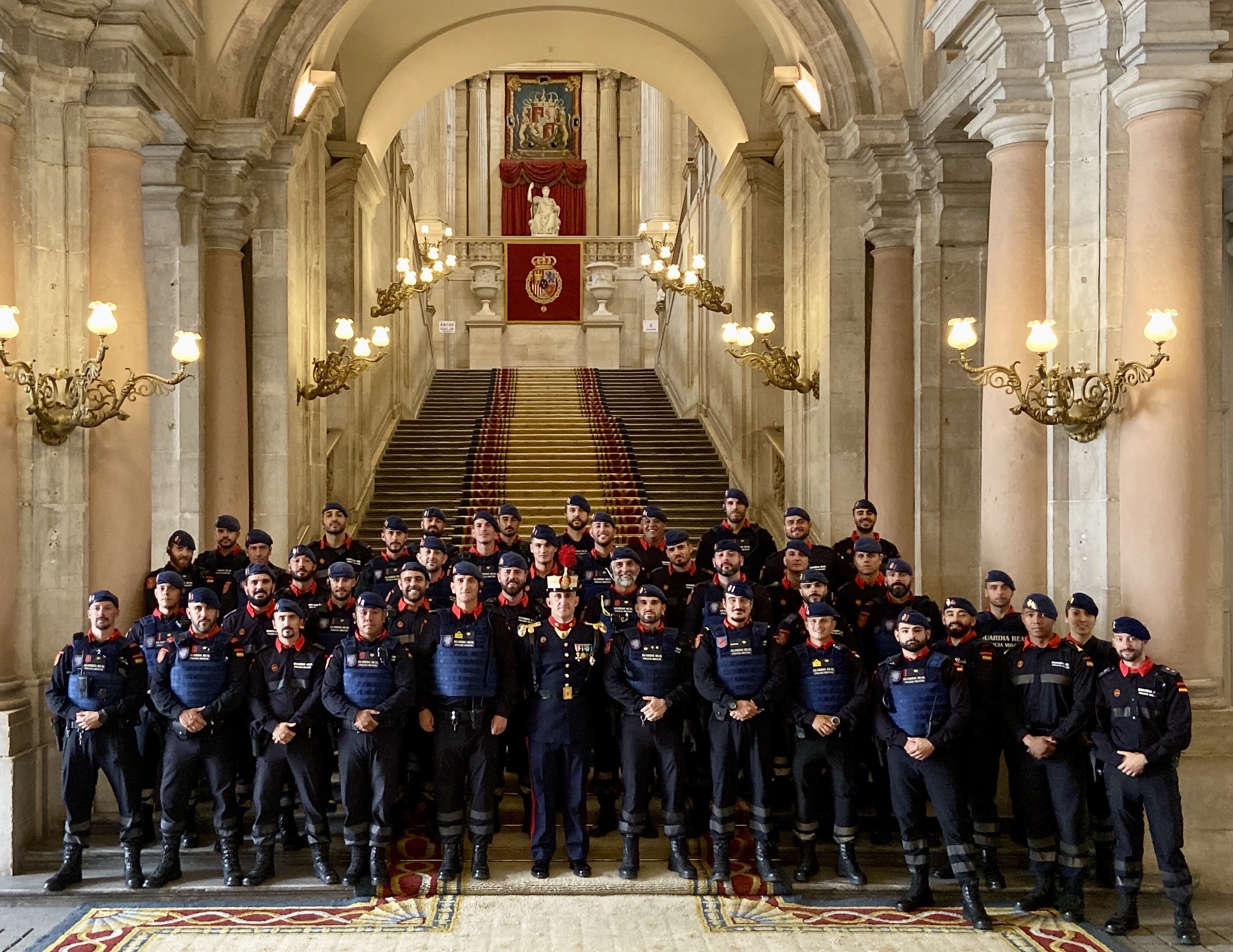 Foto de familia de la Cía. de Control Militar participante en la celebración 