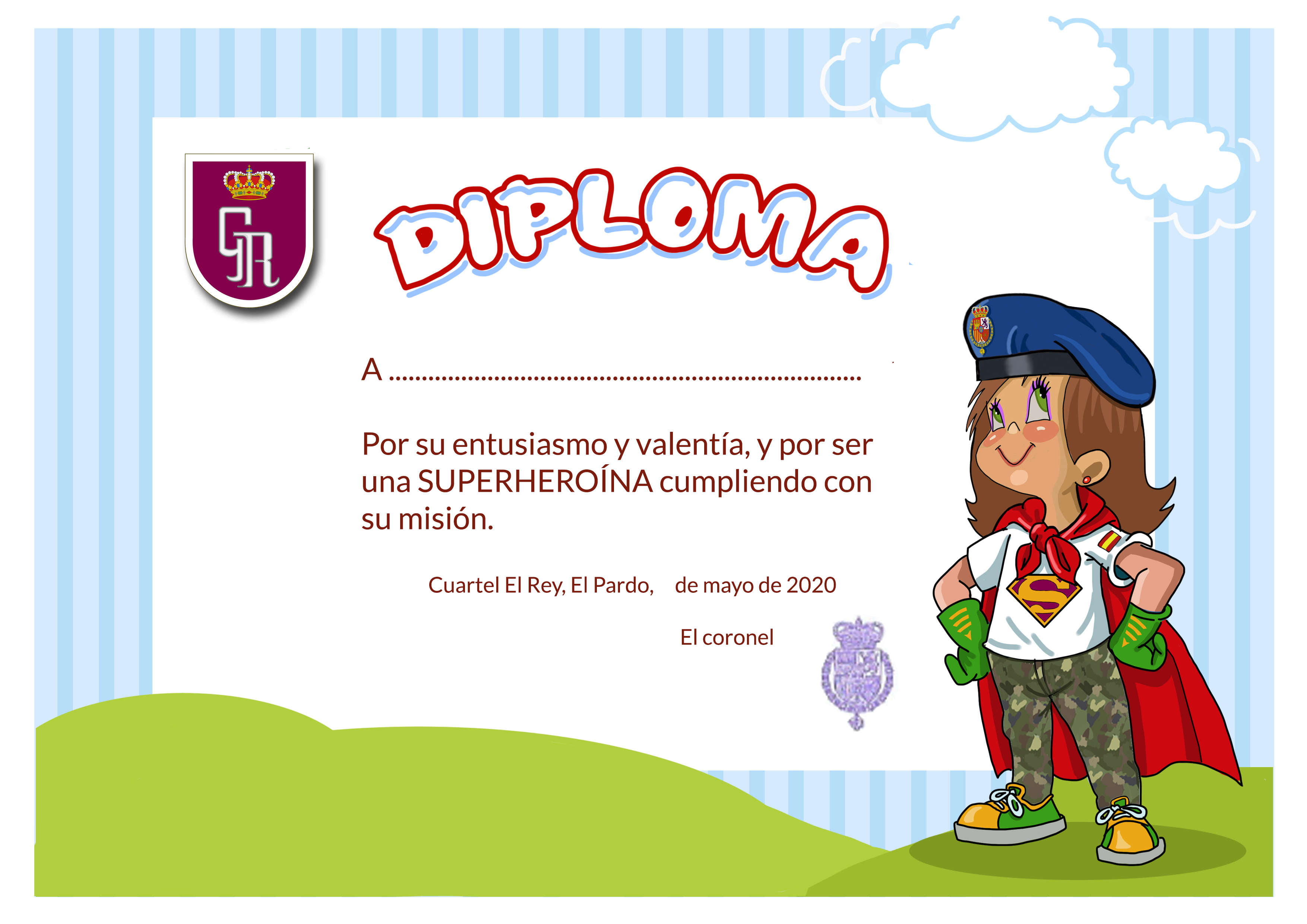 Diploma de heroína (también tenemos el de héroe)