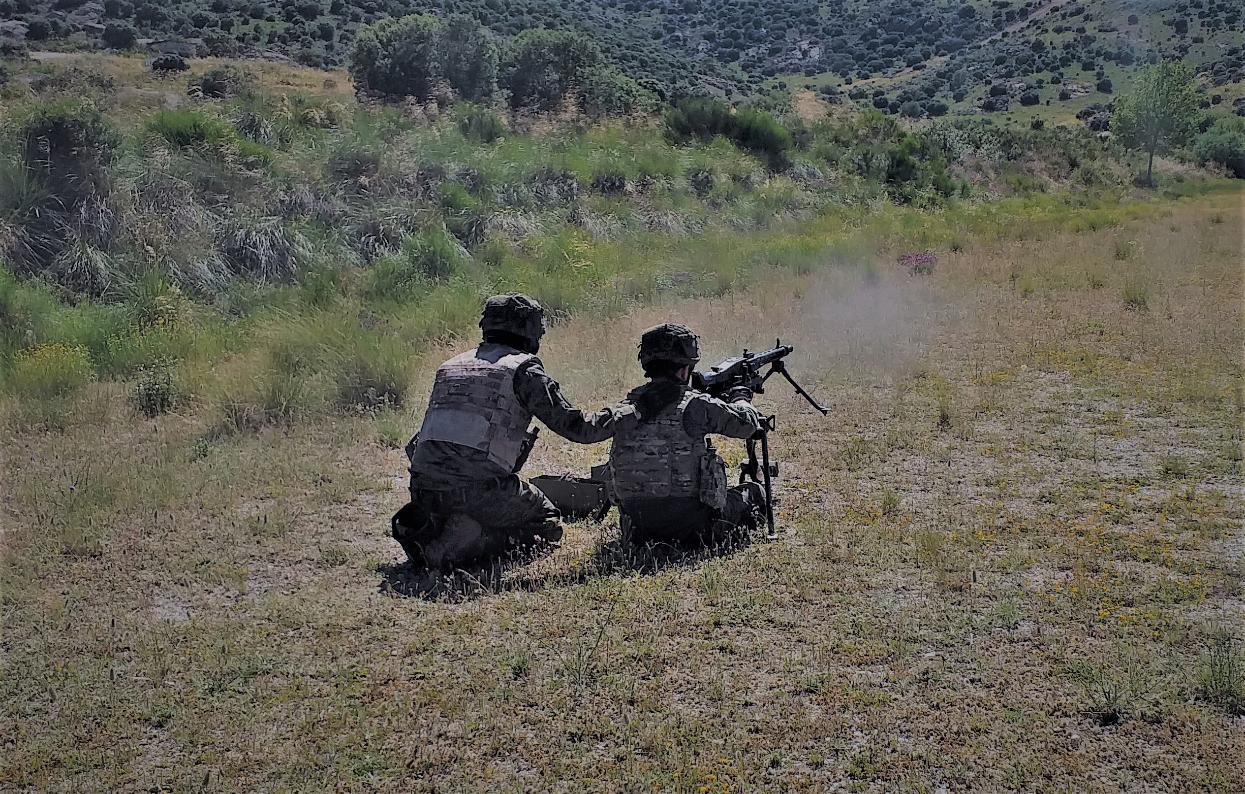 Imagen de la instrucción de tiro realizada durante el ejercicio Palancar 20