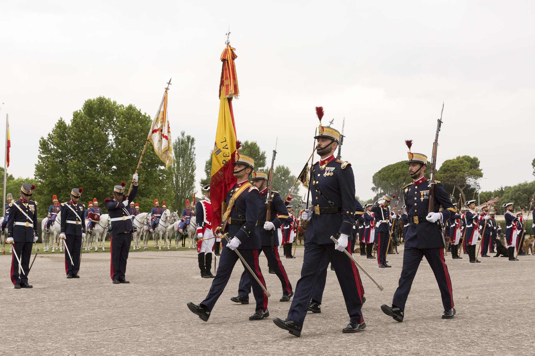La bandera de España de la Guardia Real.