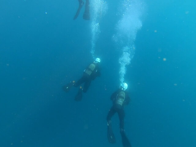 Un momento de la inmersión durante las prácticas