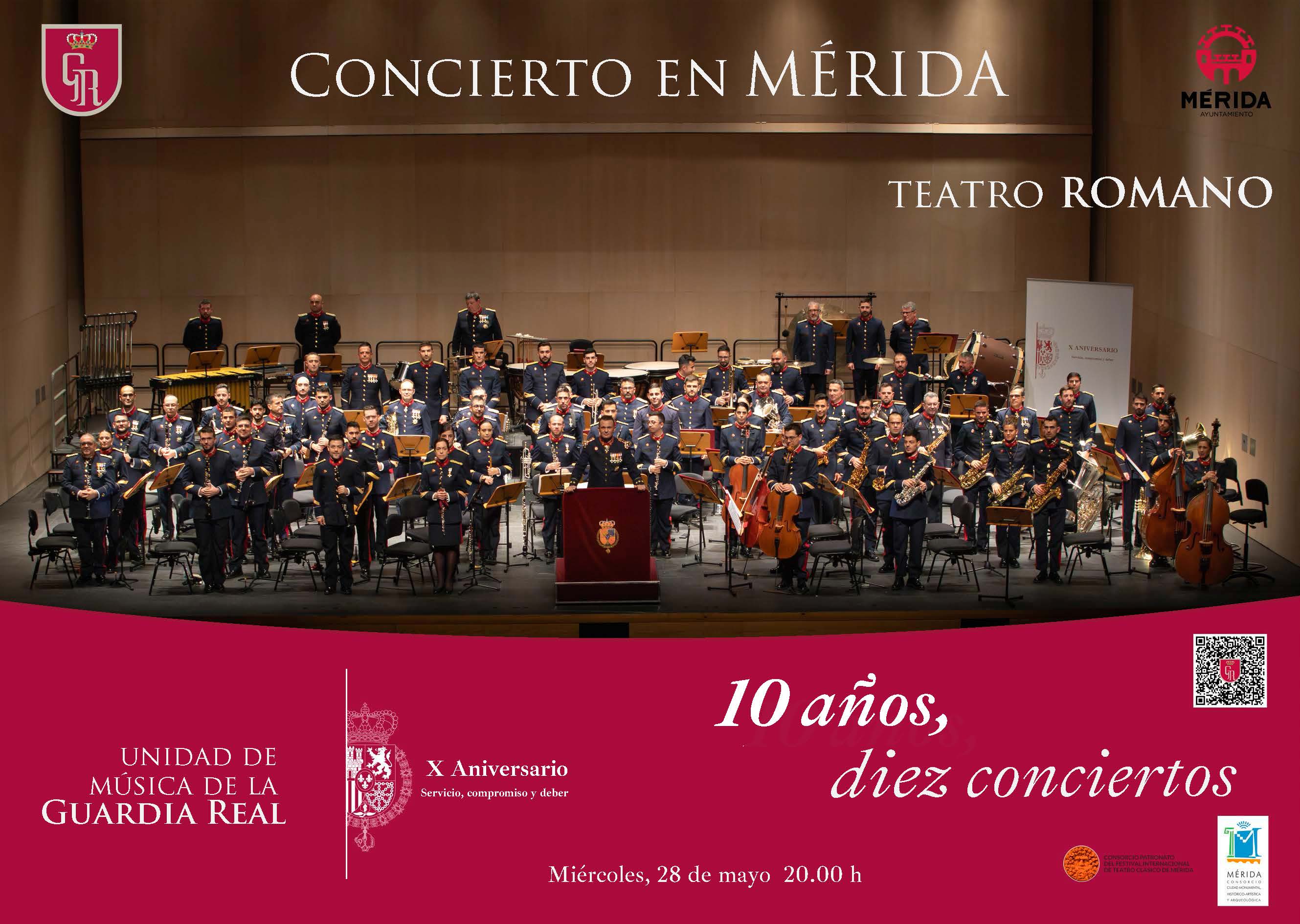 Cartelería del concierto de la Guardia Real en Mérida