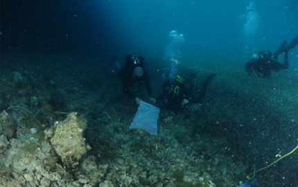 Limpieza fondo marino en la Isla Cabrera