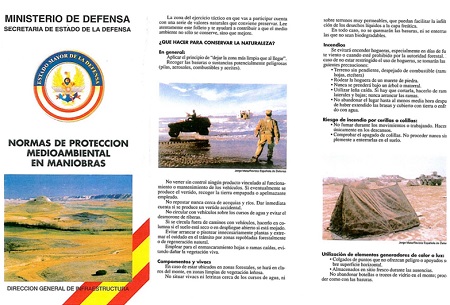 Folleto de normas de protección medioambiental en maniobras.