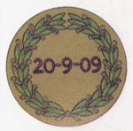 Foto: Insignia de la Cruz Laureada Colectiva. Escudo de distinción sobre la manga izquierda del uniforme.