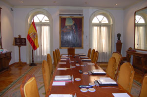 Foto: Sala de Juntas de la Cancillería preparada para la reunión de la Asamblea.